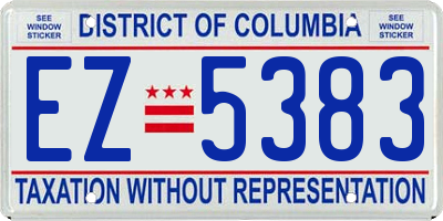 DC license plate EZ5383