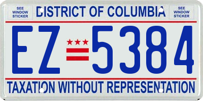 DC license plate EZ5384