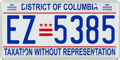 DC license plate EZ5385