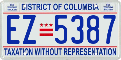 DC license plate EZ5387