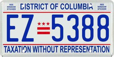 DC license plate EZ5388