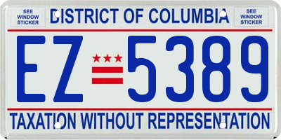 DC license plate EZ5389