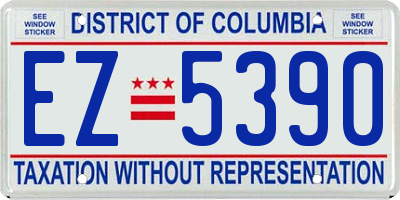 DC license plate EZ5390