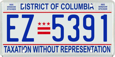 DC license plate EZ5391