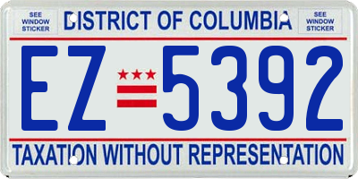 DC license plate EZ5392