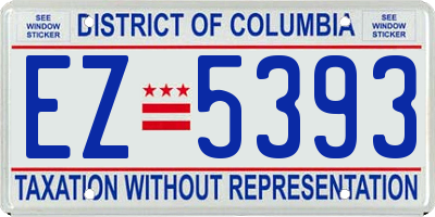 DC license plate EZ5393