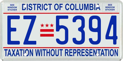 DC license plate EZ5394