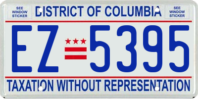 DC license plate EZ5395