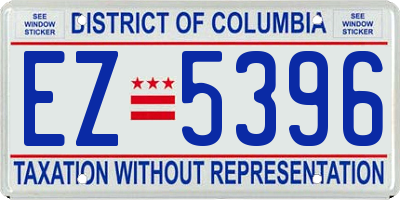 DC license plate EZ5396