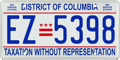 DC license plate EZ5398