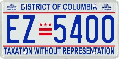 DC license plate EZ5400