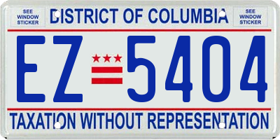 DC license plate EZ5404