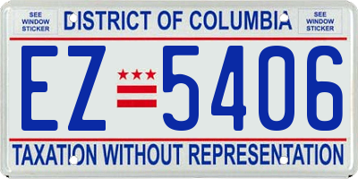 DC license plate EZ5406