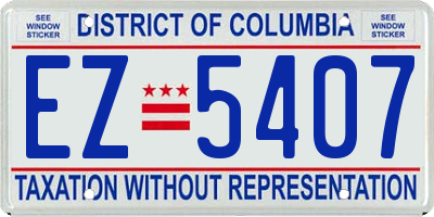 DC license plate EZ5407