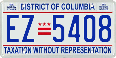 DC license plate EZ5408