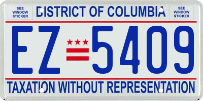 DC license plate EZ5409