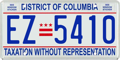 DC license plate EZ5410