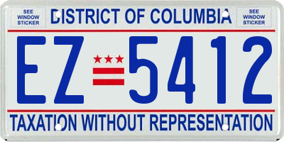 DC license plate EZ5412