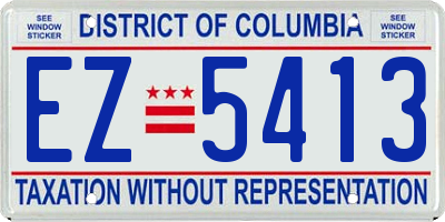 DC license plate EZ5413