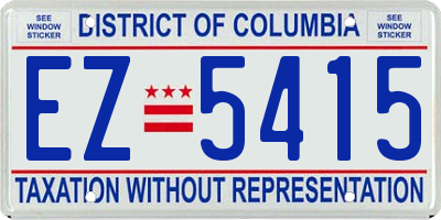 DC license plate EZ5415