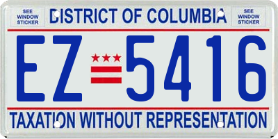 DC license plate EZ5416