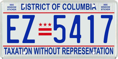 DC license plate EZ5417