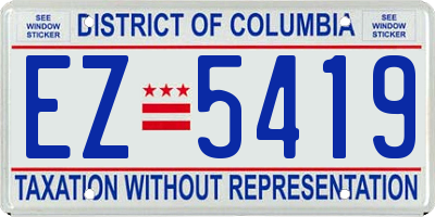 DC license plate EZ5419