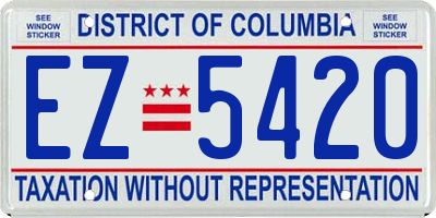 DC license plate EZ5420