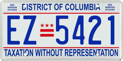 DC license plate EZ5421