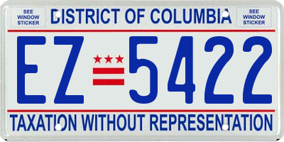 DC license plate EZ5422