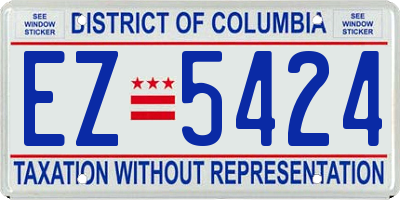 DC license plate EZ5424