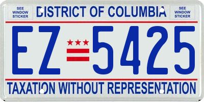 DC license plate EZ5425