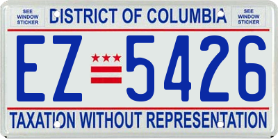 DC license plate EZ5426