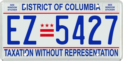 DC license plate EZ5427