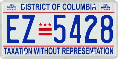 DC license plate EZ5428