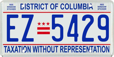 DC license plate EZ5429