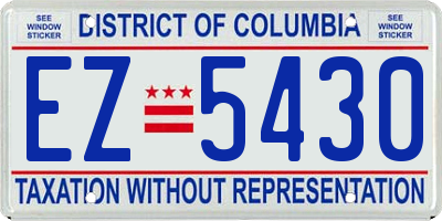 DC license plate EZ5430