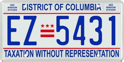 DC license plate EZ5431