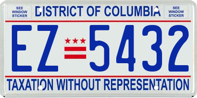 DC license plate EZ5432