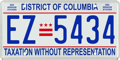 DC license plate EZ5434