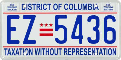 DC license plate EZ5436