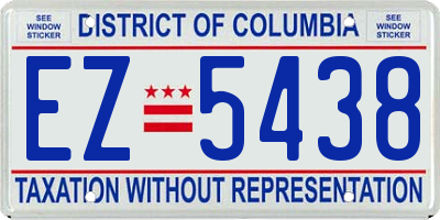 DC license plate EZ5438