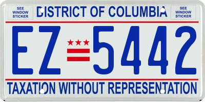 DC license plate EZ5442