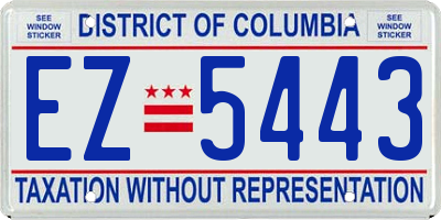 DC license plate EZ5443