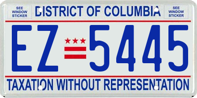 DC license plate EZ5445