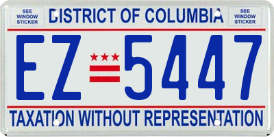 DC license plate EZ5447