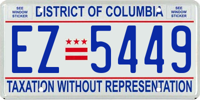 DC license plate EZ5449