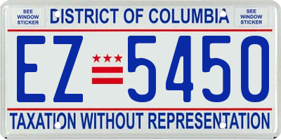 DC license plate EZ5450