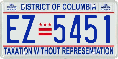 DC license plate EZ5451