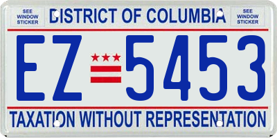 DC license plate EZ5453